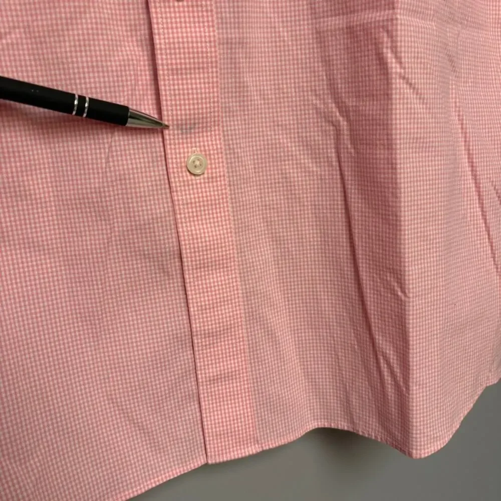 J. Crew Thompson Light Pink Gingham Long‎ Sleeve Dress Shirt Mens Sz XL